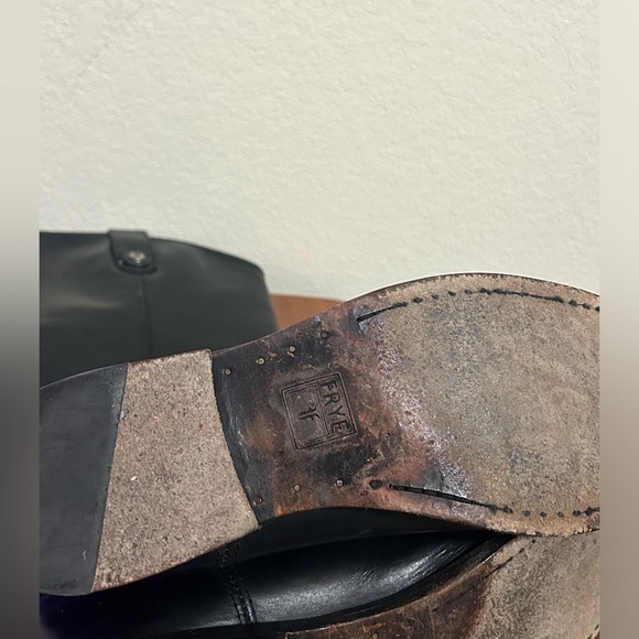 FRYE Melissa Black Leather Equestrian Riding Knee High Boots 7.5B Button Women's - Picture 11 of 13